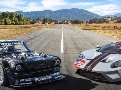 Ken Block’s Hoonicorn Turns On Its Own Family Racing a Ford GT Carbon Edition