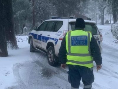 Βαριά χιονόπτωση στο Τροόδος / Προβλήματα στο οδικό δίκτυο