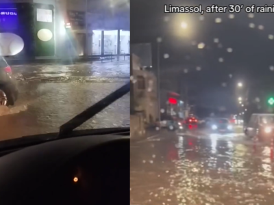 «Βούλιαξε» η Λεμεσός μετά από μισή ώρα βροχής – Απίστευτες εικόνες (Βίντεο)