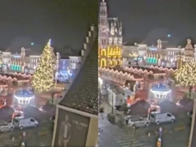 Βέλγιο: Xριστουγεννιάτικο δέντρο ύψους 22 μέτρων καταπλάκωσε και σκότωσε ηλικιωμένη (vid)
