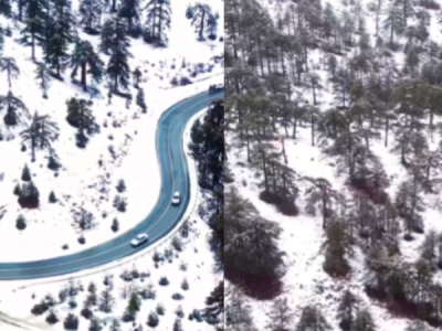 Εντυπωσιακό βίντεο από το χιονισμένο Τρόοδος – Πανοραμικές εικόνες