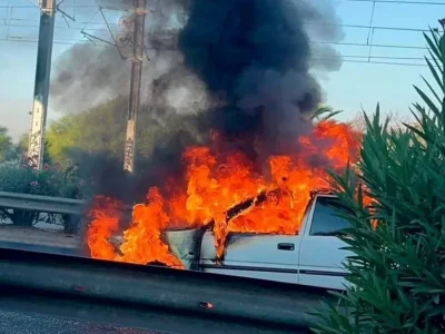 ΕΙΚΟΝΕΣ: Στάχτη έγιναν τα δύο αυτοκίνητα του ζεύγους που τυλίχθηκαν στις φλόγες στην Πάφο